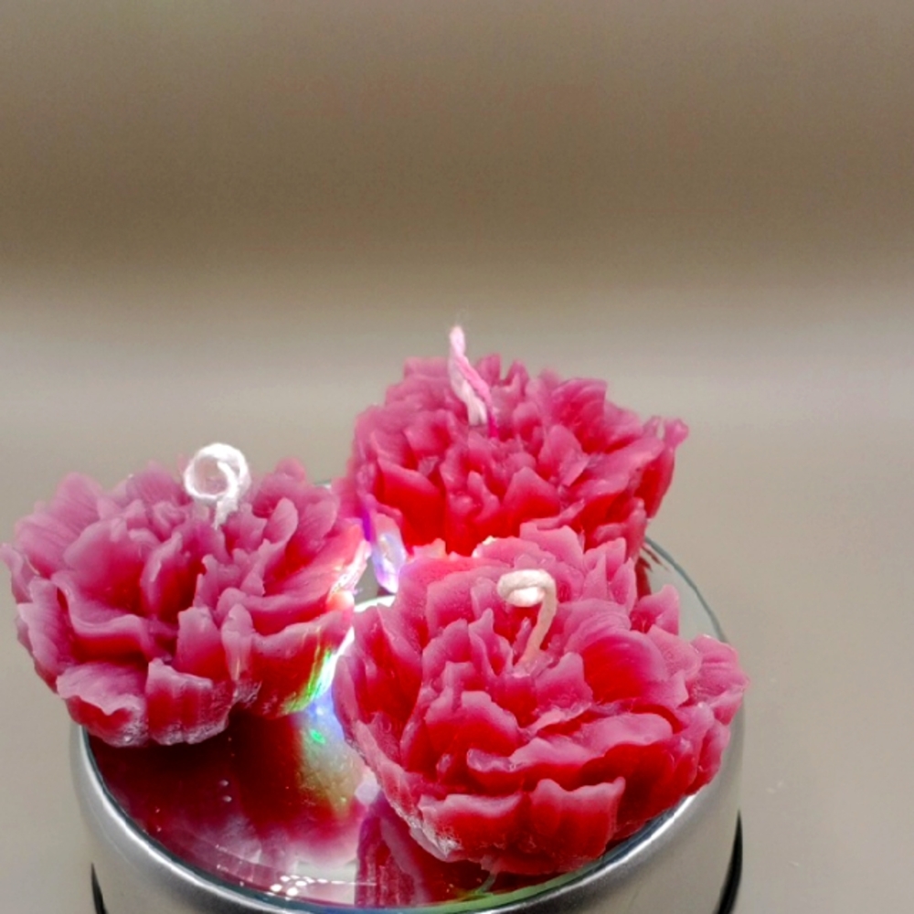 BaRich Hand Made 💕 Pink Flower Shaped Candles